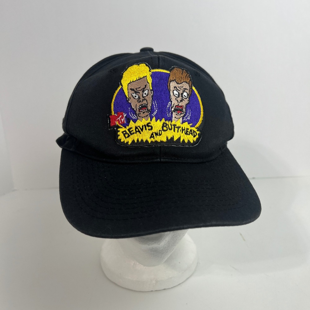 Vintage Beavis and ButtHead Snapback Hat Black Embroidered This Hat Sucks Cap